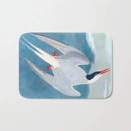 Arctic Tern Bird Bath Mat | Floralart, Ink, Countrykitschart, Handdrawnillustration, Painting, Botanicalart, Oldworldart, Digital, Rusticart, Scientificart 