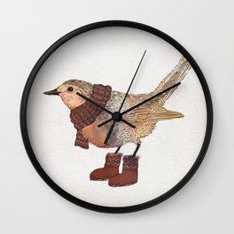 Winter Robin Wall Clock