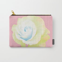 Colorful Rose on Pink Carry-All Pouch