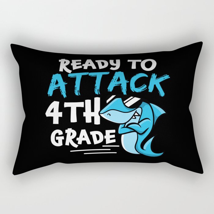 Ready To Attack 4th Grade Shark Rectangular Pillow