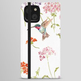 Hummingbird floral iPhone Wallet Case