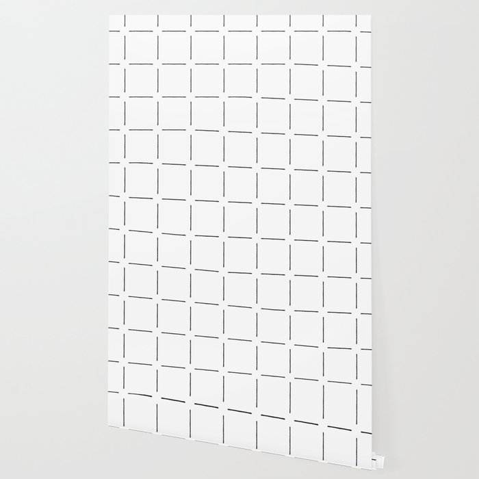 Block Print Simple Squares In Black White Wallpaper By