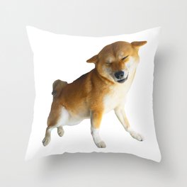 Lilly the Shiba Inu Smiling Airplane Ears Throw Pillow