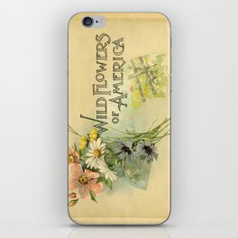 Wildflowers of America Vintage Book Cover  iPhone Skin