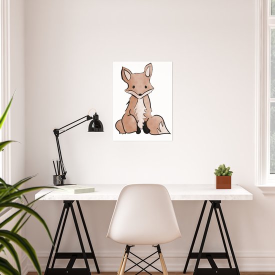 Cute Watercolor Fox Painting Poster By Raylie Society6