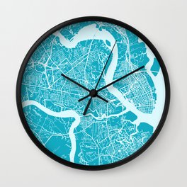 CHARLESTON Map SOUTH CAROLINA - USA | Aqua, More Colors, Review My Collections Art Print Wall Clock