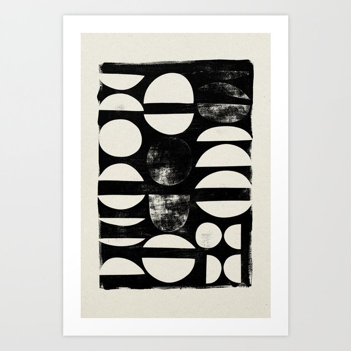 Black And White Abstract Shapes Art Print