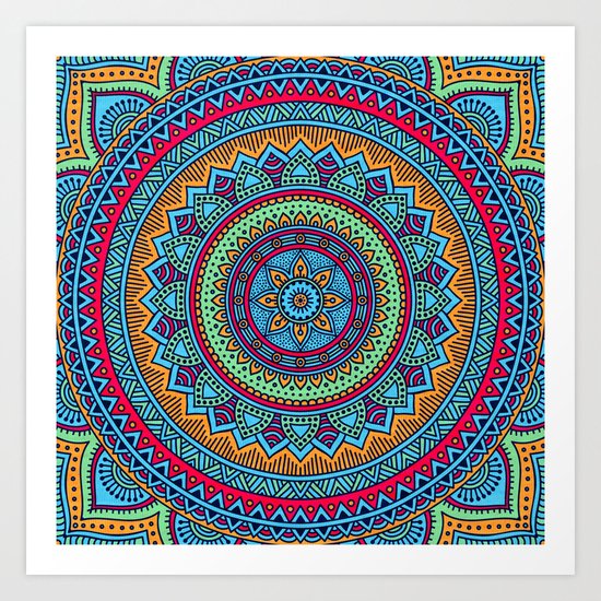 Hippie mandala 52 Art Print