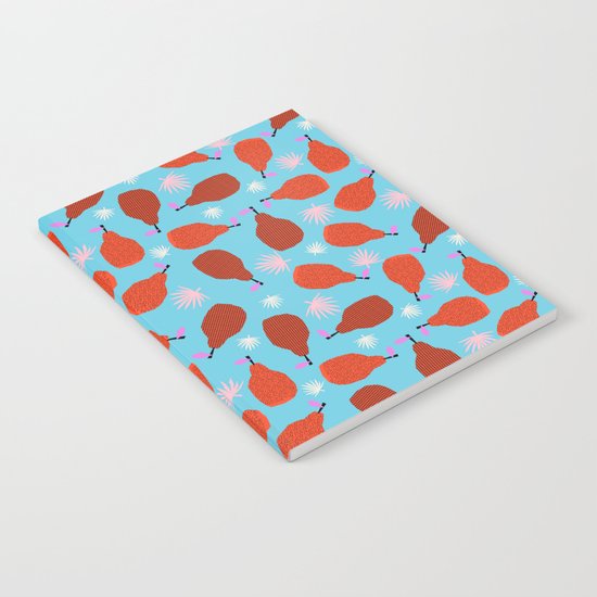 Legit - pears pattern print retro pattern throwback nature minimal modern abstract bright neon 80s Notebook