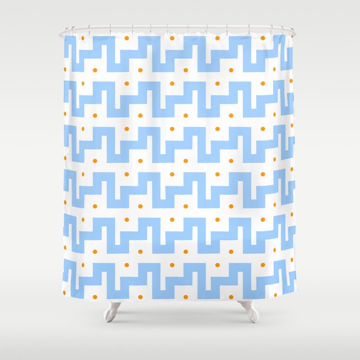 Mariniere funny and blue and orange strip Shower Curtain