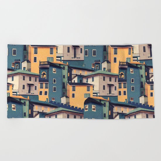Night Castles (Pattern) Beach Towel