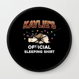 Kaylie Name Gift Sleeping Shirt Sleep Napping Wall Clock