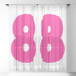 8 (Dark Pink & White Number) Sheer Curtain
