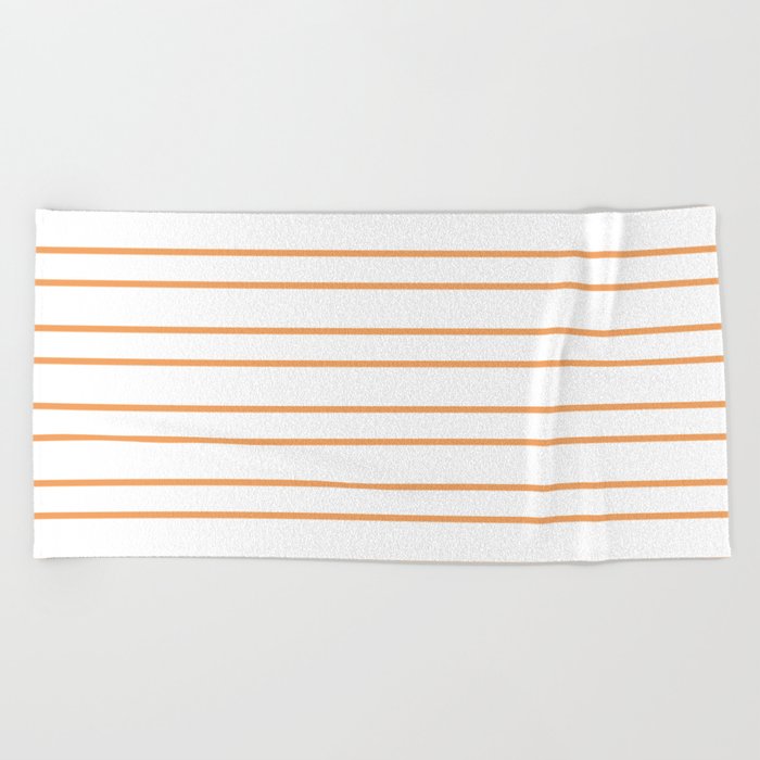 White & Brown Colored Lines/Stripes Pattern Beach Towel