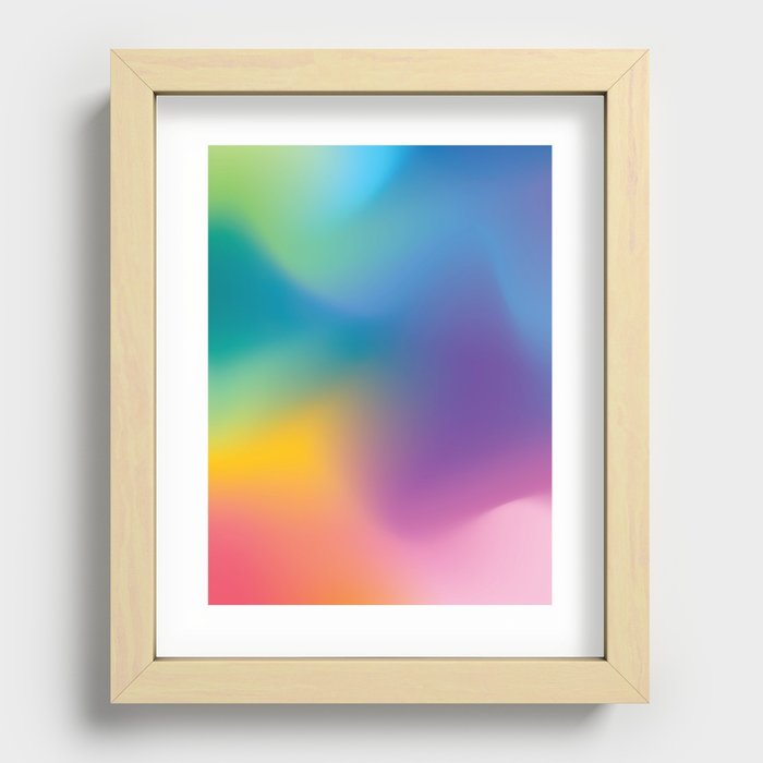 Rainbow Marble Gradient Mesh Recessed Framed Print