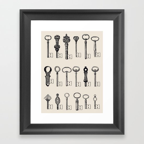 Usb Keys Framed Art Print