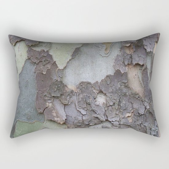 sycamore bark with a green tinge Rectangular Pillow
