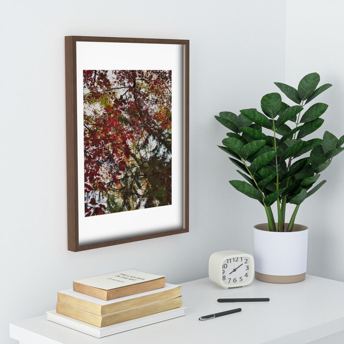 Colorful autumnal leaves abstract Recessed Framed Print by ARTbyJWP | society6.com - Fall wall art ideas and decor