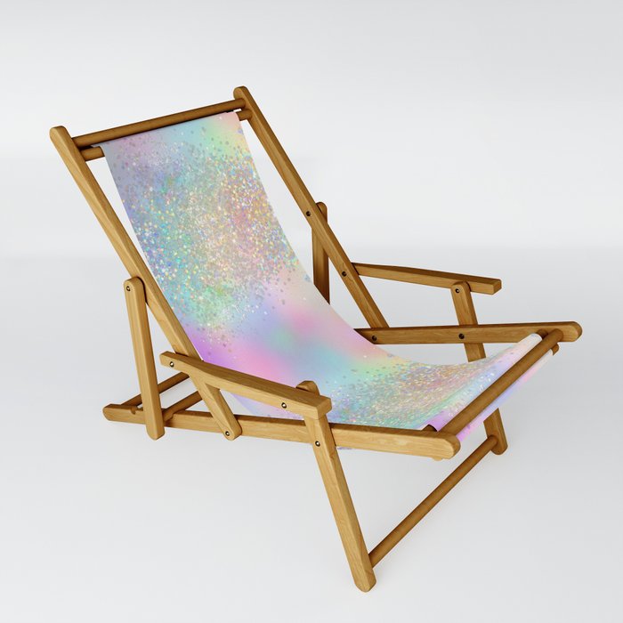 Pretty Rainbow Holographic Glitter Sling Chair