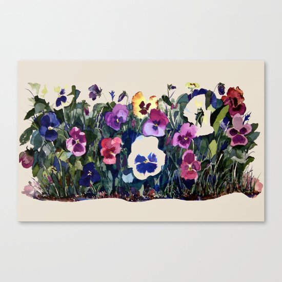 Pansies Watercolor Canvas Print