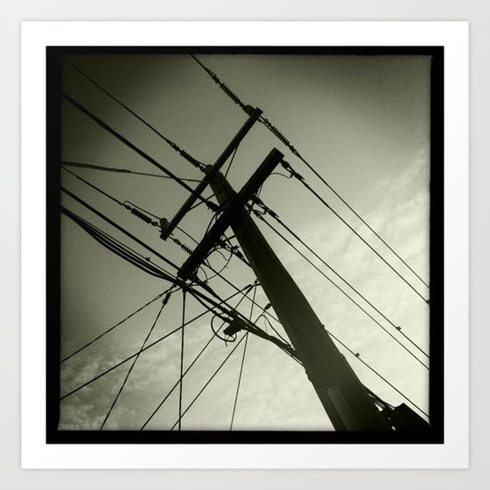 power lines Art Print