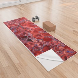 Marble Ruby Blood Red Agate Yoga Towel
