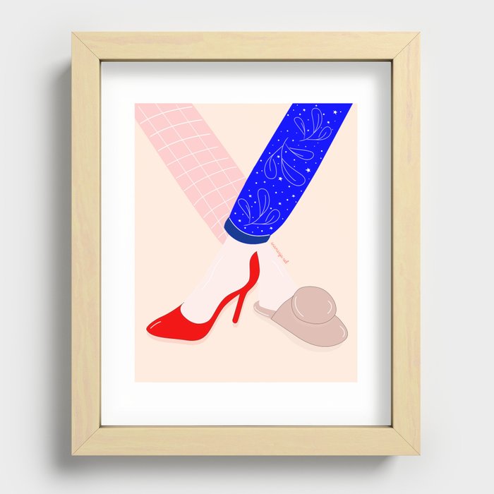 Friday Party Heels or Slippers Recessed Framed Print