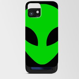Black and Green Alien Head Shape iPhone Card Case