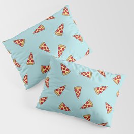 Pizza Slice Pattern (light aqua blue) Pillow Sham