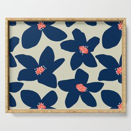 Blue flowers Serving Tray