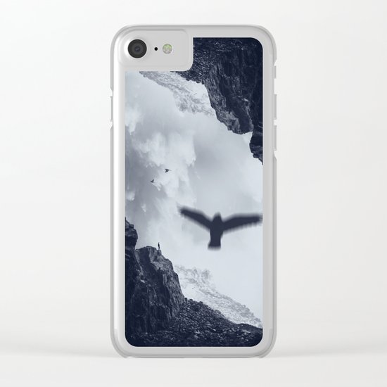 spaces xvii - cave mouth with bird Clear iPhone Case