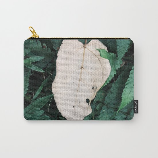Nature Walk 001 - White Leaf Carry-All Pouch