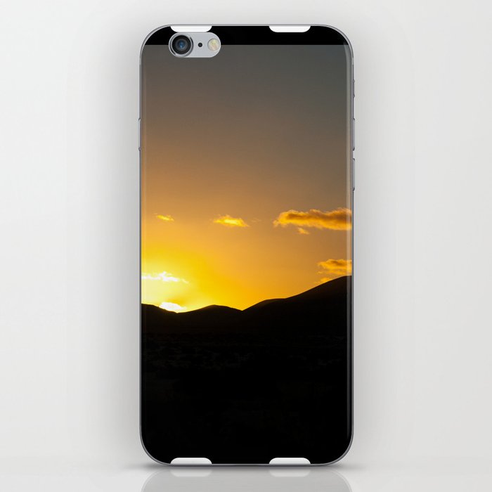 Color photo of mountain sunset with film strip decoretion iPhone Skin