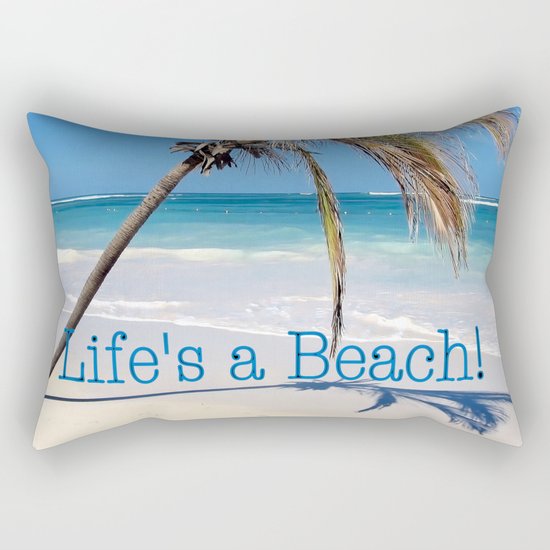 Landscape | Palm and Beach | Life's a Beach! | Nadia Bonello Rectangular Pillow