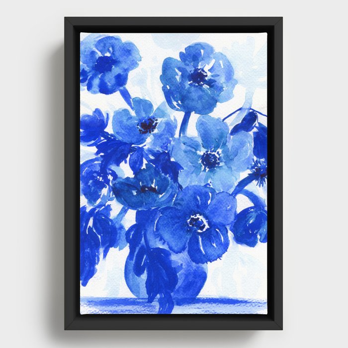 blue stillife Framed Canvas