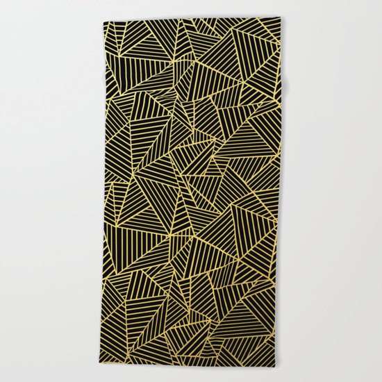 Ab 2 R Black and Gold Beach Towel