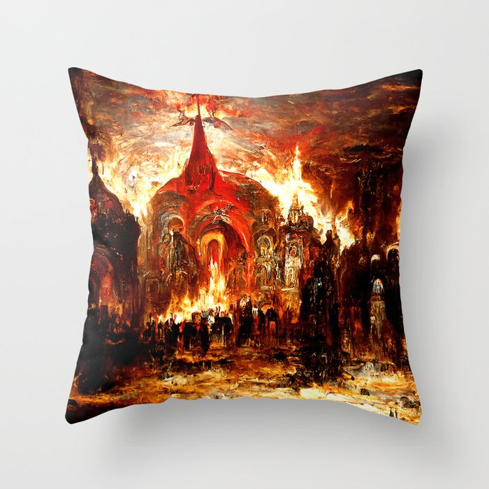 Lucifer Palace in Hell Throw Pillow