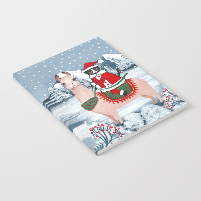 Santa Claws Cat and Llama Notebook