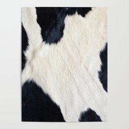Cowhide Black and White Poster