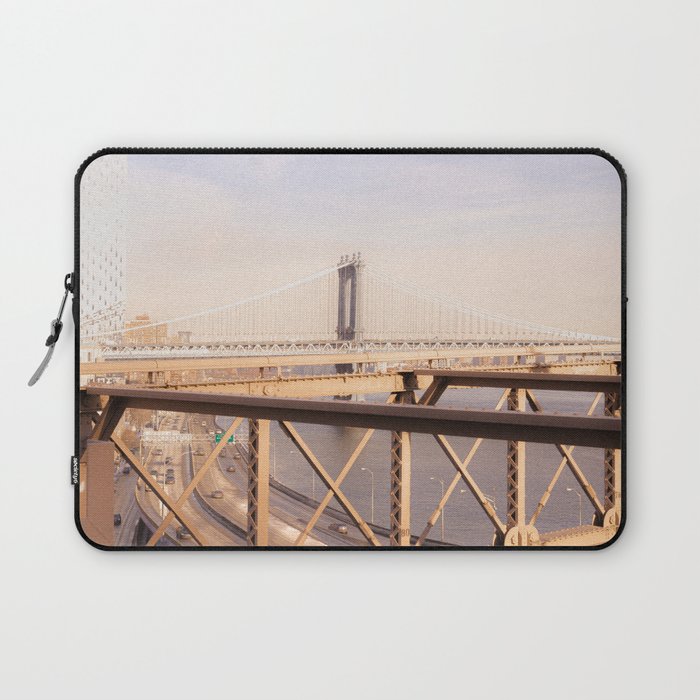 Brooklyn Bridge and Manhattan Bridge | Travel Photography Laptop Sleeve