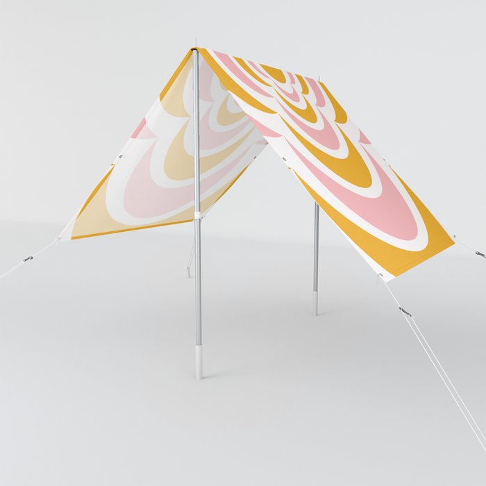 Floral Abstract Shapes 6 in Mustard Yellow Gold Pink Sun Shade