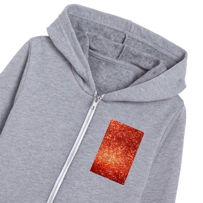 Orange Glitter Trendy Collection Kids Zip Hoodie