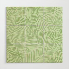 Abstract green leaf pattern, Digital Illustration background Wood Wall Art