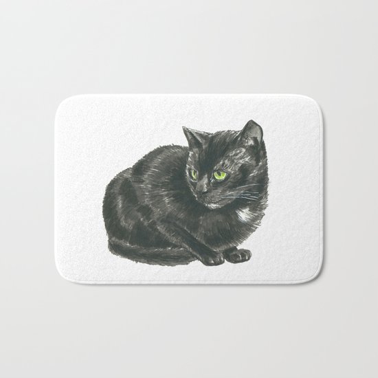 Black cat Bath Mat