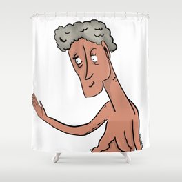Old Lady Greeting Shower Curtain