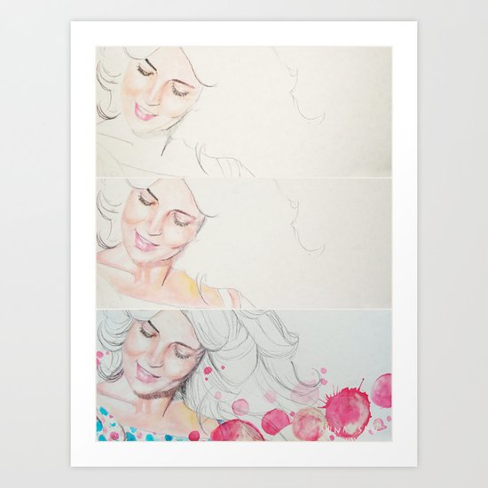 mam watercolor acuarela Art Print