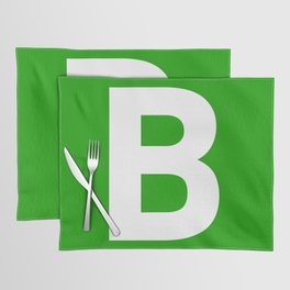 Letter B (White & Green) Placemat
