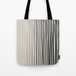 Black Vertical Lines Tote Bag