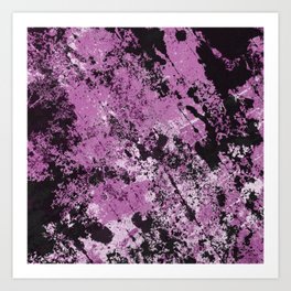 Abstract Texture Deux - Purple, White and Black Art Print