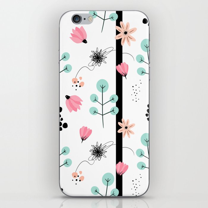 Florals in the Wind Cute Pastel pattern iPhone Skin
